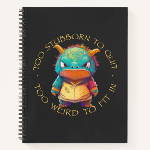 Dragon te koppig om te stoppen met raar schattig g notitieboek