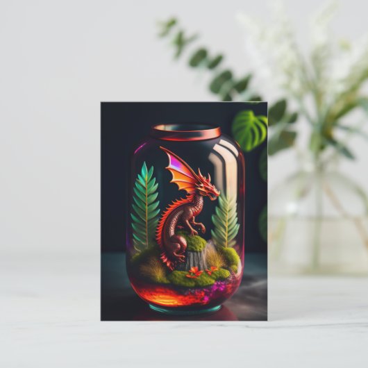 Dragon Terrarium | Digitale kunst Briefkaart (Staand voorkant)