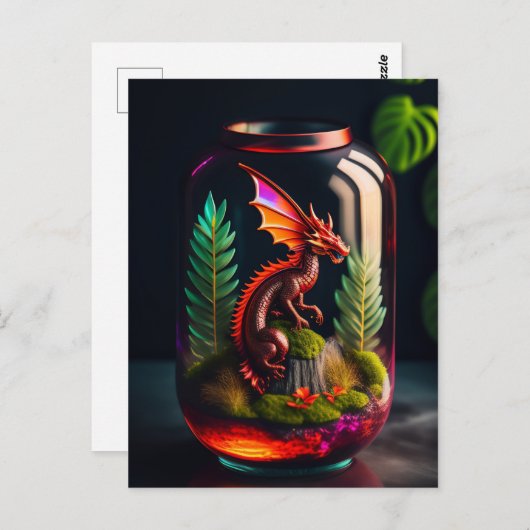 Dragon Terrarium | Digitale kunst Briefkaart (Voorkant / Achterkant)