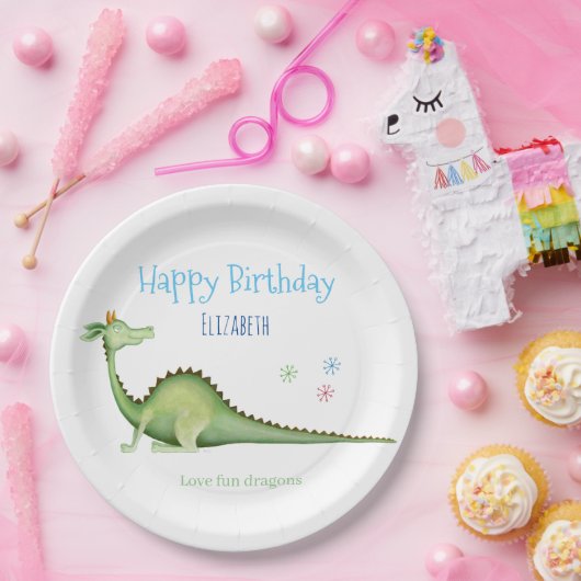 Dragon Terug Papieren Bordje (Feest)