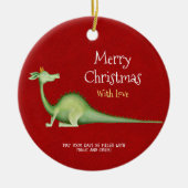 Dragon terugblik kerende keramische versiering keramisch ornament (Voorkant)