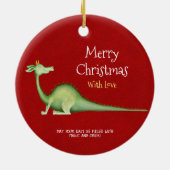 Dragon terugblik kerende keramische versiering keramisch ornament (Achterkant)