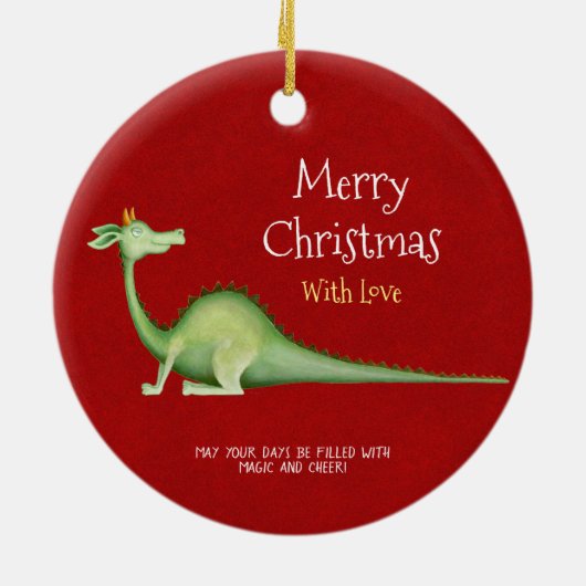 Dragon terugblik kerende keramische versiering keramisch ornament (Achterkant)