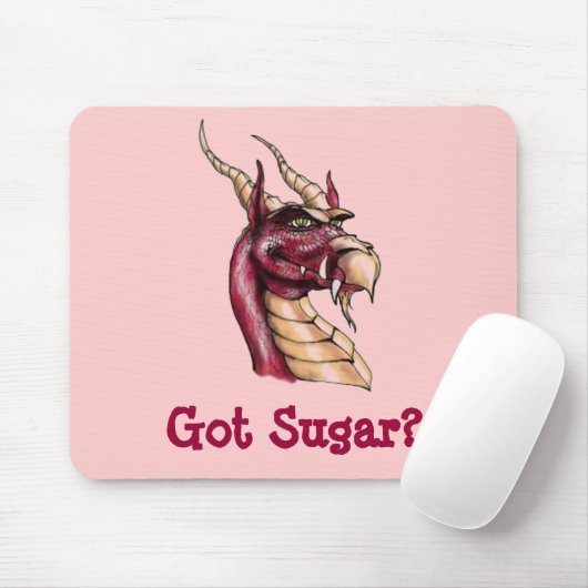 Dragon Thaddeus Osbert Hij heeft suiker Muismat (Met muis)