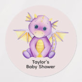 Dragon thema Baby shower labels (Design 1)