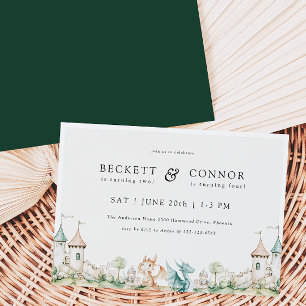 Dragon thema gezamenlijke uitnodiging voor verjaar