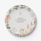 Dragon thema verjaardagsfeestje papieren bordje (Voorkant)