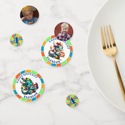 Dragon Theme Boy's Verjaardagsfeestje Confetti (Groep)
