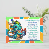 Dragon Theme Boy's Verjaardagsfeestje Kaart (Staand voorkant)