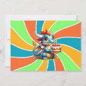 Dragon Theme Boy's Verjaardagsfeestje Kaart (Achterkant)