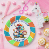 Dragon Theme Boy's Verjaardagsfeestje Papieren Bordje (Feest)