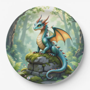 Dragon Theme Boy's Verjaardagsfeestje Papieren Bordje