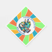 Dragon Theme Boy's Verjaardagsfeestje Servet (Hoek)