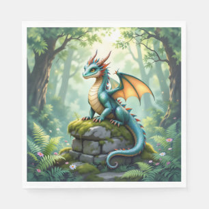 Dragon Theme Boy's Verjaardagsfeestje Servet