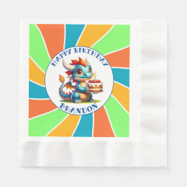 Dragon Theme Boy's Verjaardagsfeestje Servet