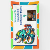 Dragon Theme Boy's Verjaardagsfeestje Spandoek (Verticaal)