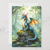 Dragon Themed Boy's Birthday Party Kaart (Voorkant)