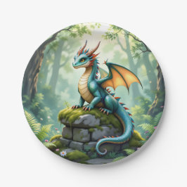 Dragon Themed Boy's Birthday Party Papieren Bordje