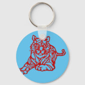 Dragon & Tiger papier snijden Sleutelhanger (Achterkant)