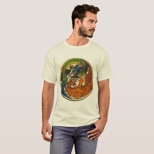 Dragon/Tiger Yin Yang T-shirt (Voorkant volledig)