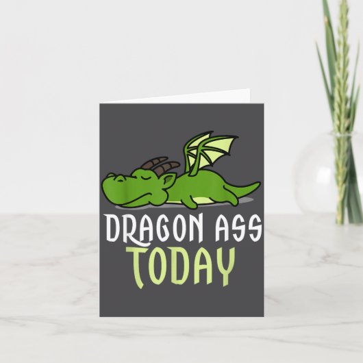 Dragon Today _ Dragging _ Lazy _ Funny Novelty _ G Kaart (Voorkant)
