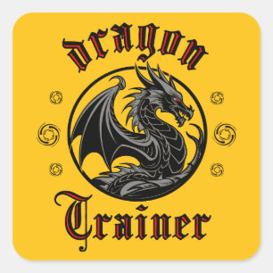 Dragon Trainer Fantasy Lizard Mythisch Wezen Vierkante Sticker