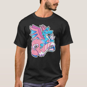Dragon Trans Pride Transgender Vlag Transseksueel  T-shirt