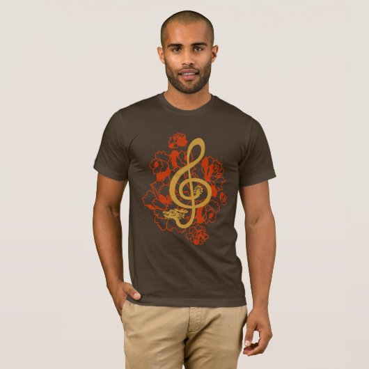 Dragon Treble Clef Peonies Music Shirt (Voorkant volledig)