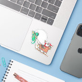 Dragon trekt Santa's slee Sticker (Laptop met iPhone)