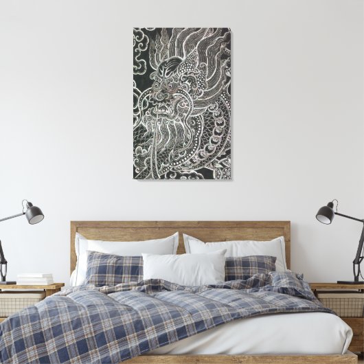 Dragon Tribal Art Canvas Afdruk (Insitu (Slaapkamer))