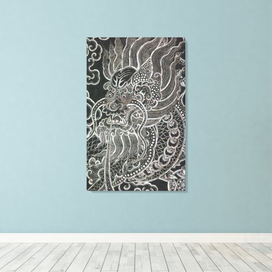 Dragon Tribal Art Canvas Afdruk (Insitu (Houten vloer))