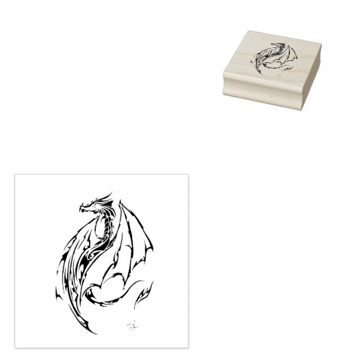 Dragon Tribal Rubberstempel (Gestempeld)
