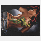 Dragon Tribal Vrouw Fleece Deken (Voorkant (Horizontaal))