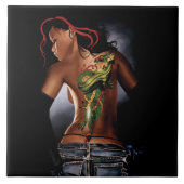 Dragon Tribal Vrouw Tegeltje (Voorkant)