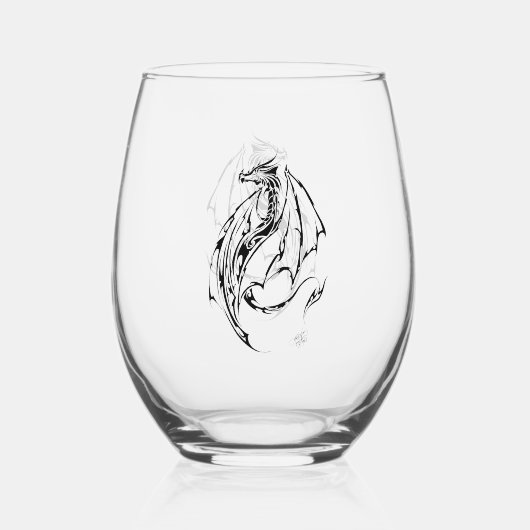 Dragon Tribal Wijnglas Zonder Voet (Achterkant)
