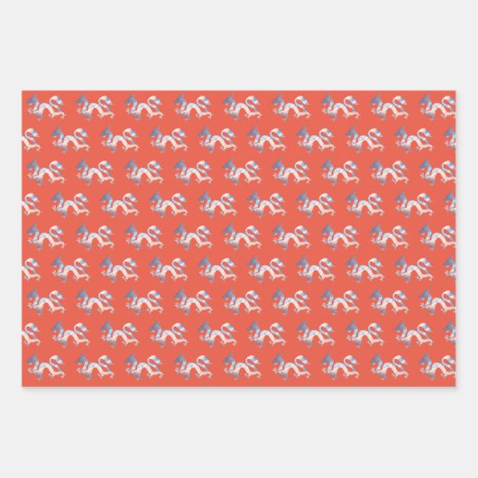 Dragon Trio Inpakpapier Vel (Voorkant 3)