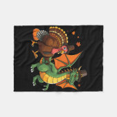 Dragon Turkey Pilgrim Thanksgiving Pompoen Kinder  Fleece Deken (Voorkant (Horizontaal))
