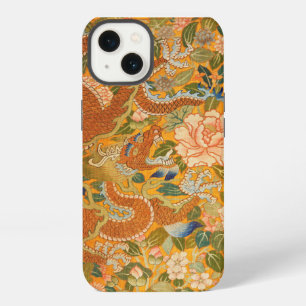 DRAGON TUSSEN PIËNROZEN,BLOEMEN,GROENE BLADEREN Bl iPhone 13 Hoesje