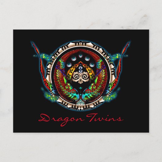 Dragon Twins Briefkaart (Voorkant)