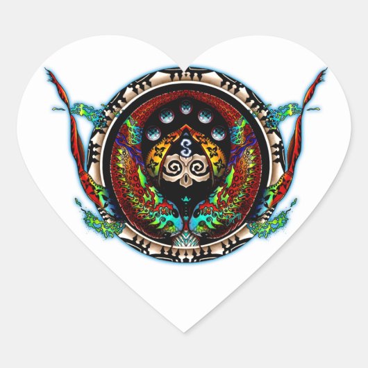 Dragon Twins Hart Sticker (Voorkant)