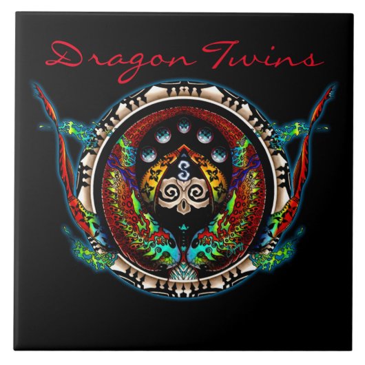 Dragon Twins Tegeltje (Voorkant)