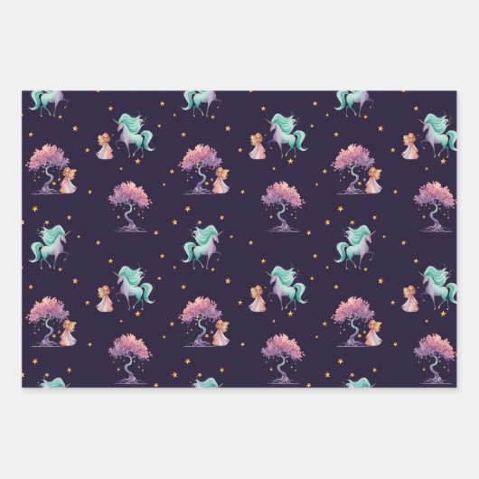Dragon & Unicorn Wrapping Paper Set (3 vellen) (Voorkant 3)
