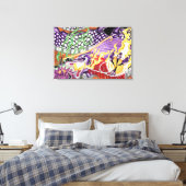 Dragon van de Lotus Stretched Canvas Afdruk (Insitu (Slaapkamer))