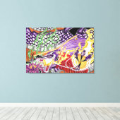 Dragon van de Lotus Stretched Canvas Afdruk (Insitu (Houten vloer))