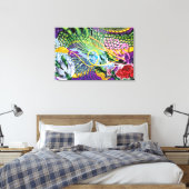 Dragon van het Roos Stretched Canvas Art Prints (Insitu (Slaapkamer))