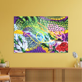 Dragon van het Roos Stretched Canvas Art Prints (Insitu (Woonkamer))