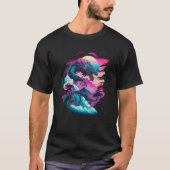 Dragon Vaporwave Abstract Landscape Moon Tree Wate T-shirt (Voorkant)