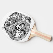 dragon vasthoudend yin yang tafeltennisbatje (Zijkant)