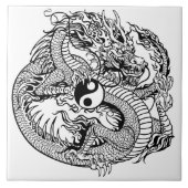 dragon vasthoudend yin yang tegeltje (Voorkant)