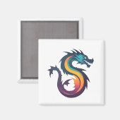 Dragon Vector Art Animal Modern Urban City Graphic Magneet (Voorkant / Achterkant)